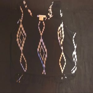 Fringe tribal tank with open back